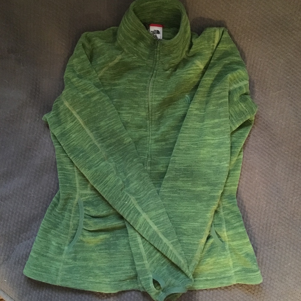 North Face fleece zip up green size M